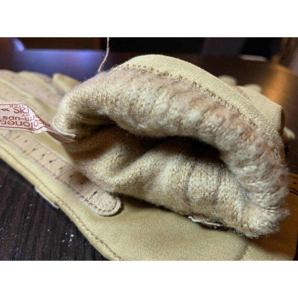Vintage ISOTONER Aris Warm-Ups Ladies Womens One-size OSFA Lined tan Gloves - Picture 5 of 11